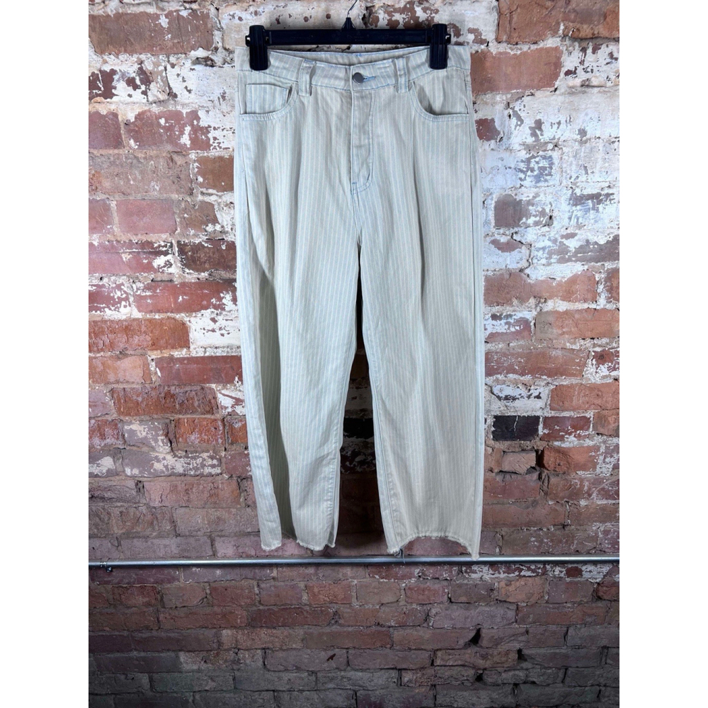 Hayden Los Angeles Striped Barrel Jeans Size M Frayed Hem